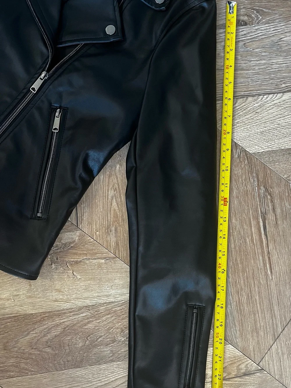 CoffeeShop Black Faux Leather Asymmetrical Moto Jacket Small - Picture 10 of 11